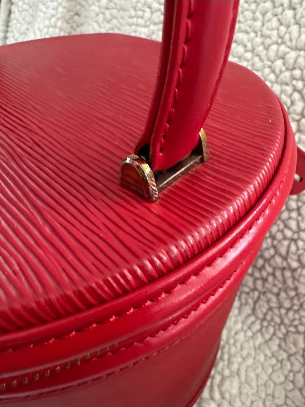 Louis Vuitton Cannes Castillan Red Epi Leather Top-Handle Bag vintage with CoA